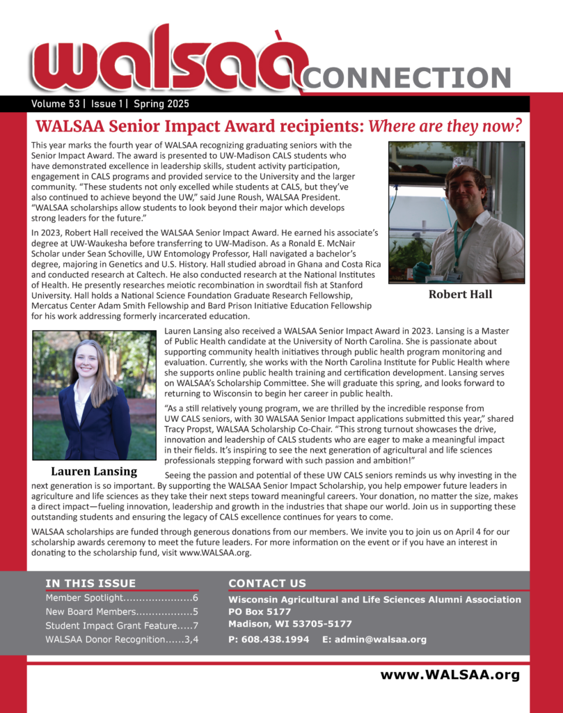 WALSAA, newsletter, CALS